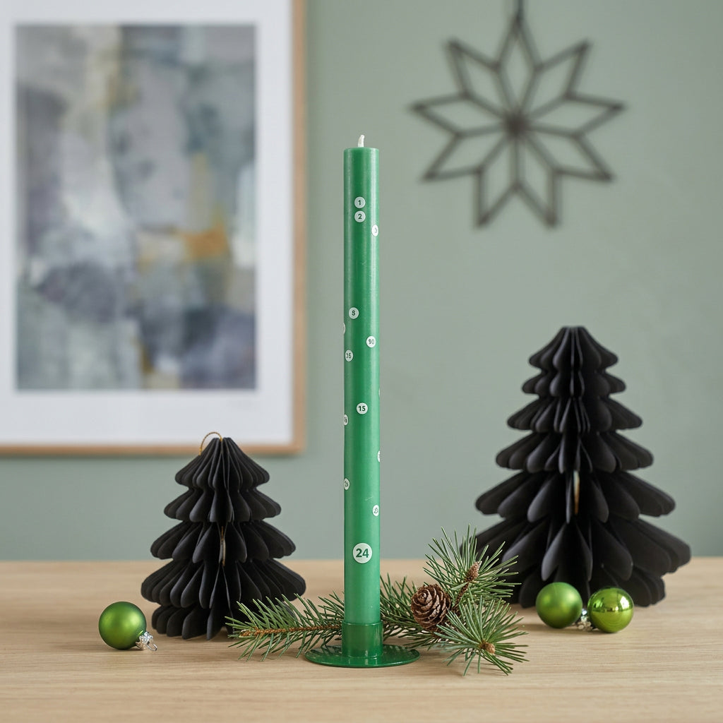 Adventskalender Kerze COUNTDOWN TANNENGRÜN
