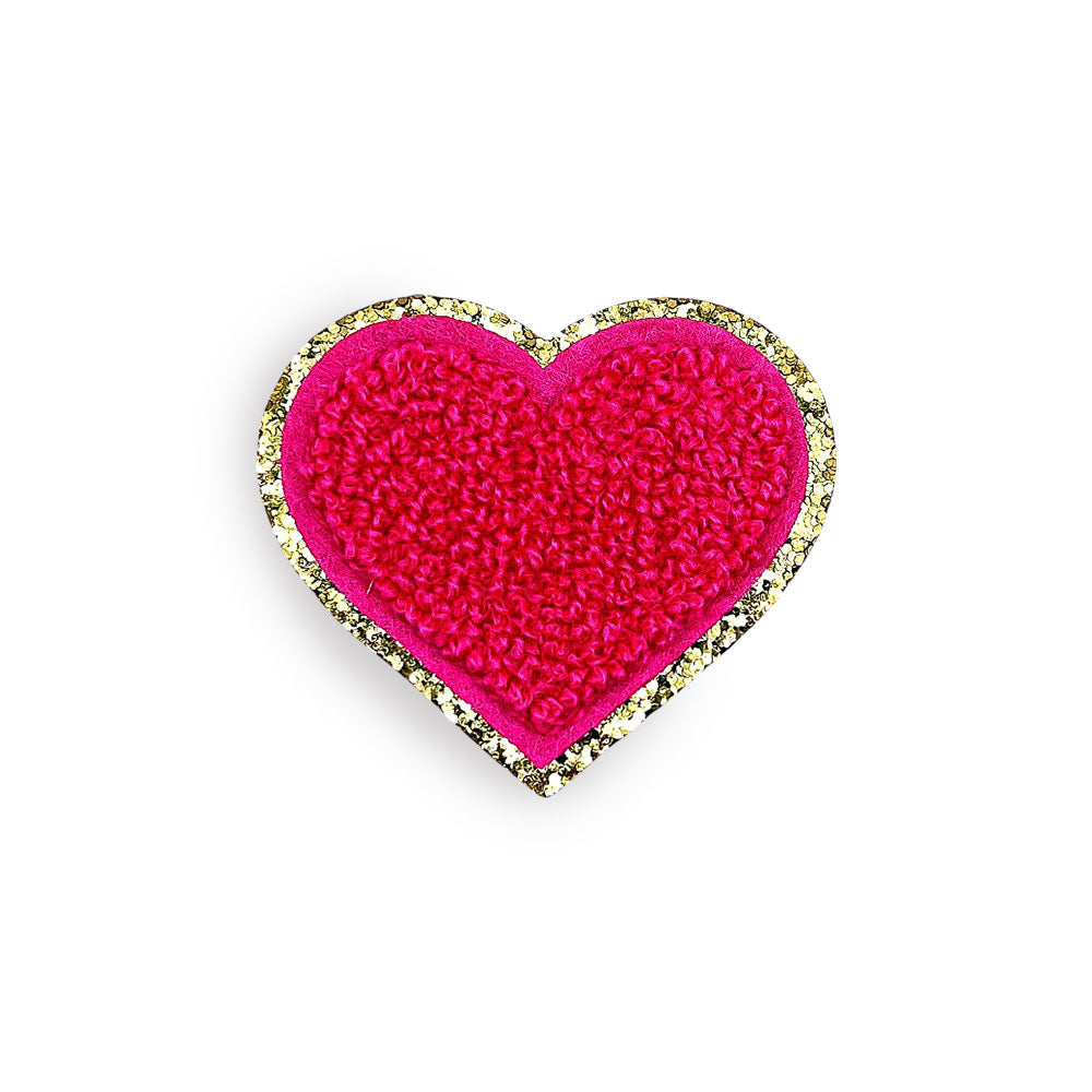 Sticker Glitzer Herz Hot Pink