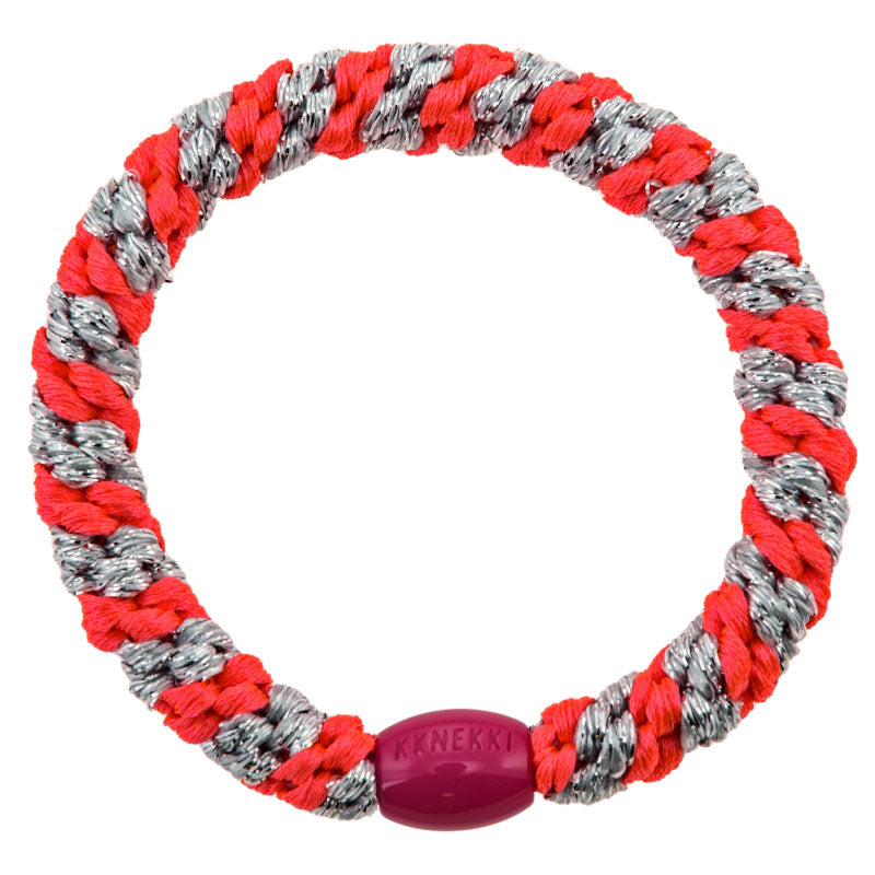 KKNEKKI Pink Neon Silver Glitter Stripe