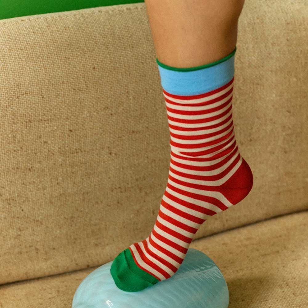 Socks Rayure Vermillon RY137 (39-41)