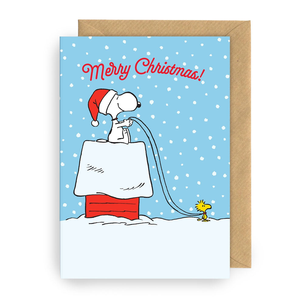 Klappkarte Snoopy & Woodstock Sled