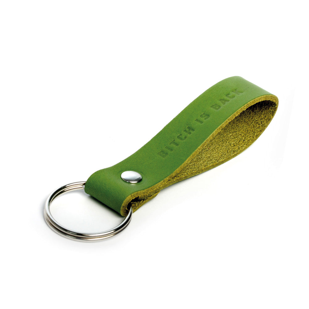 Leather lanyard green BITCH IS BACK