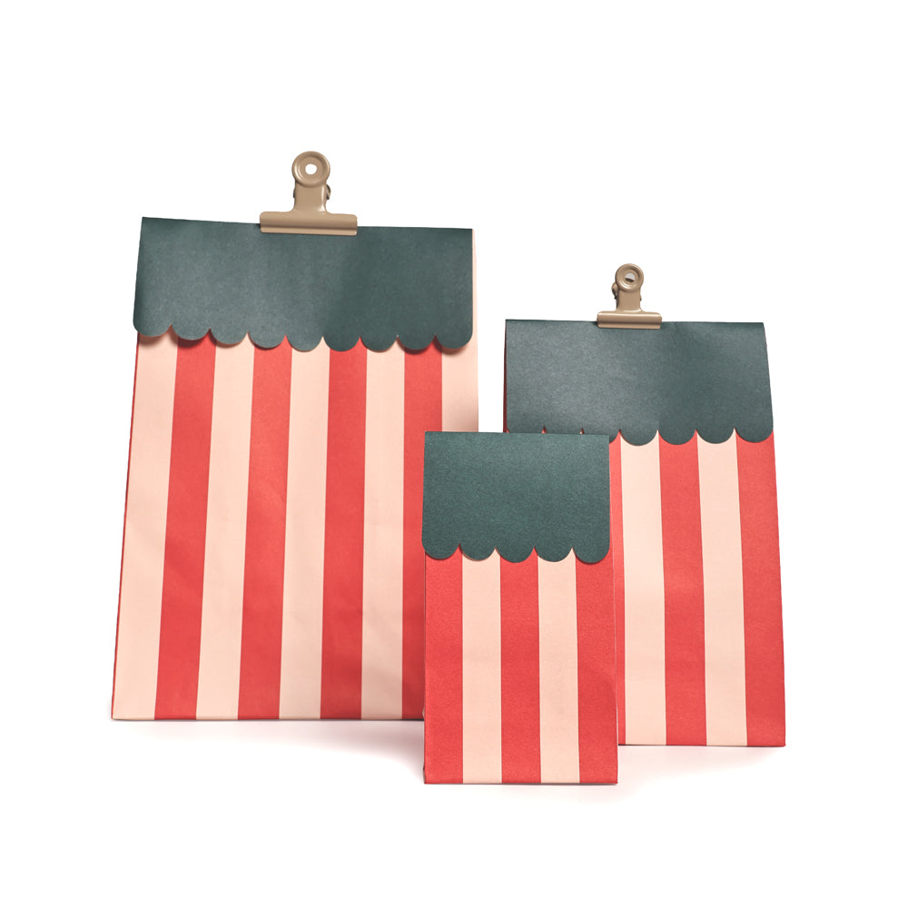 Papiergeschenktüte Wave red (S, mit Boden)