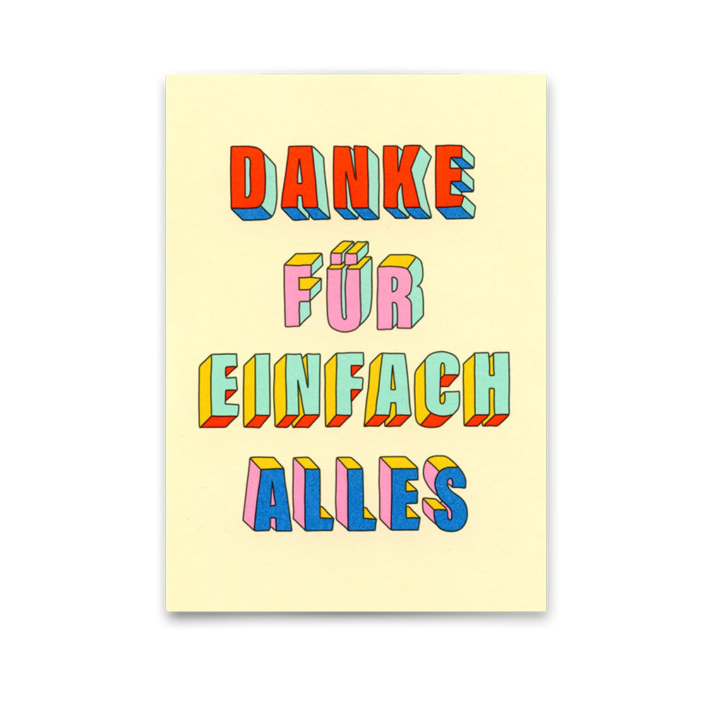 Postkarte Danke für einfach Alles