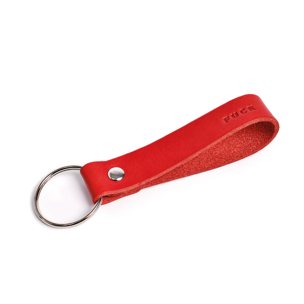 Leather Keychain Red FUCK