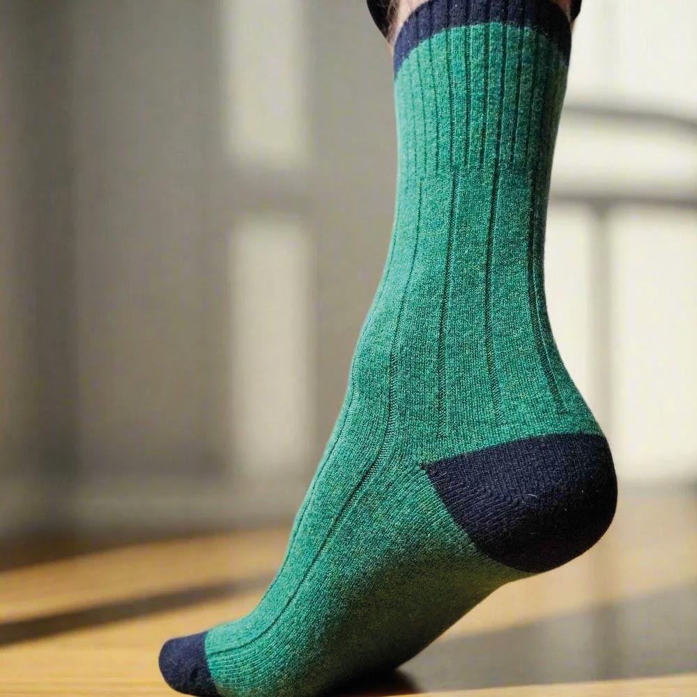 Merinowollsocken Green/Black 41-46