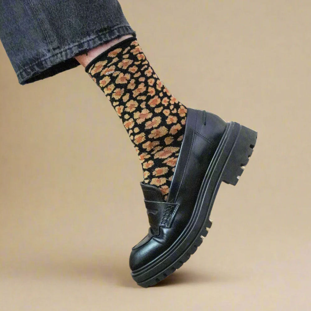 Glitter Socks Leopard Amber 36-40