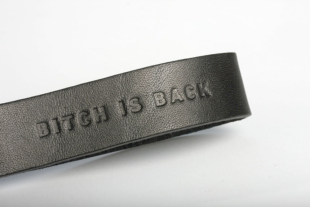 Leather keychain black BITCH IS BACK