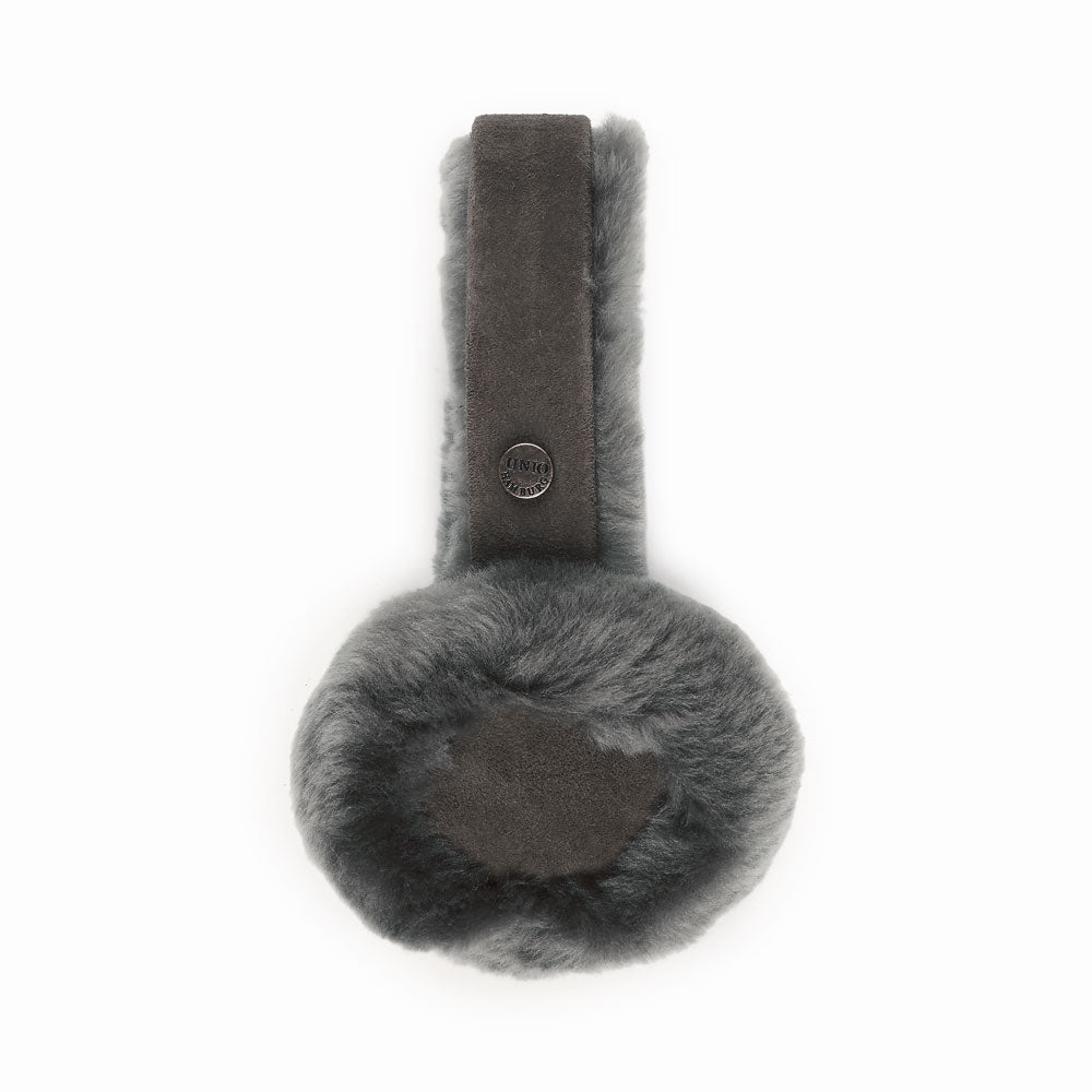 Lambskin Ear Warmers Stone Grey