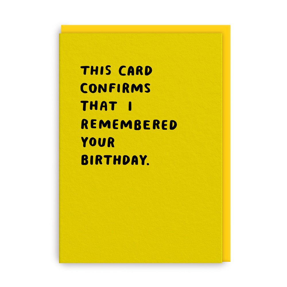 Klappkarte THIS CARD CONFIRMS