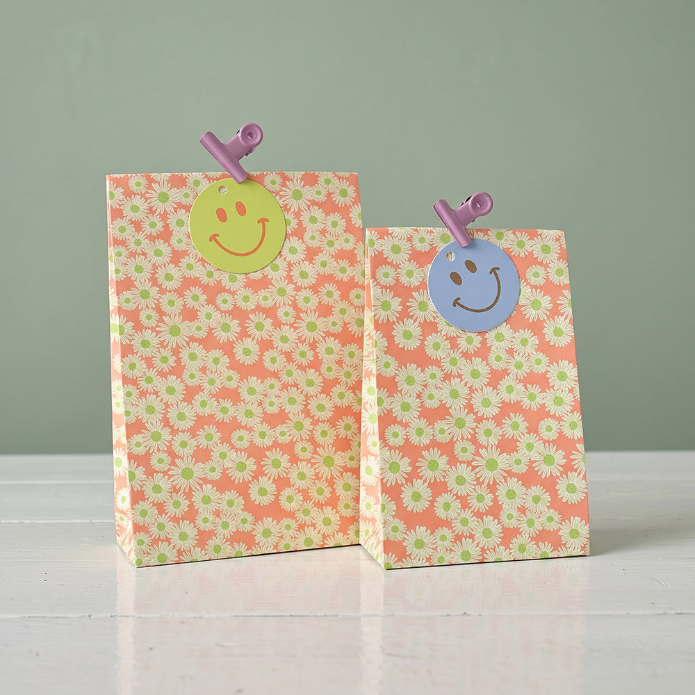 Gift Tag Set Smiley pink/red/peach