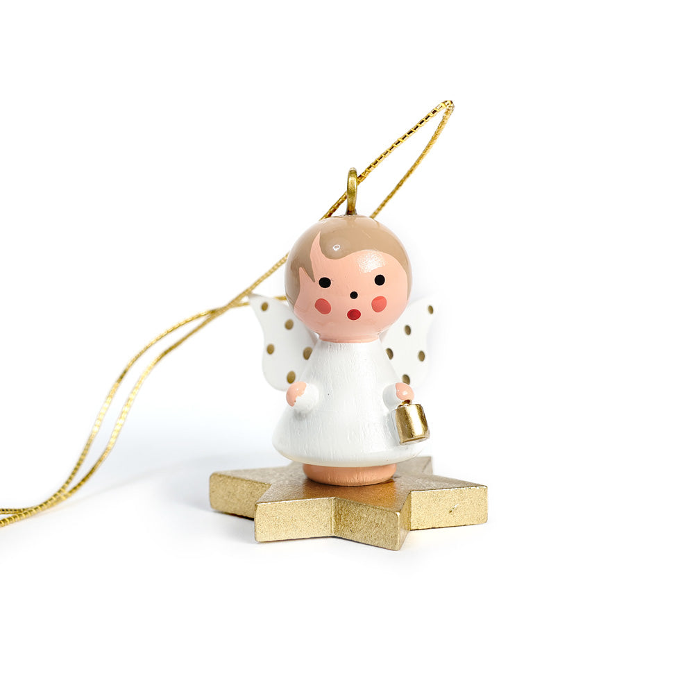 Little Angel White on Star with Lantern