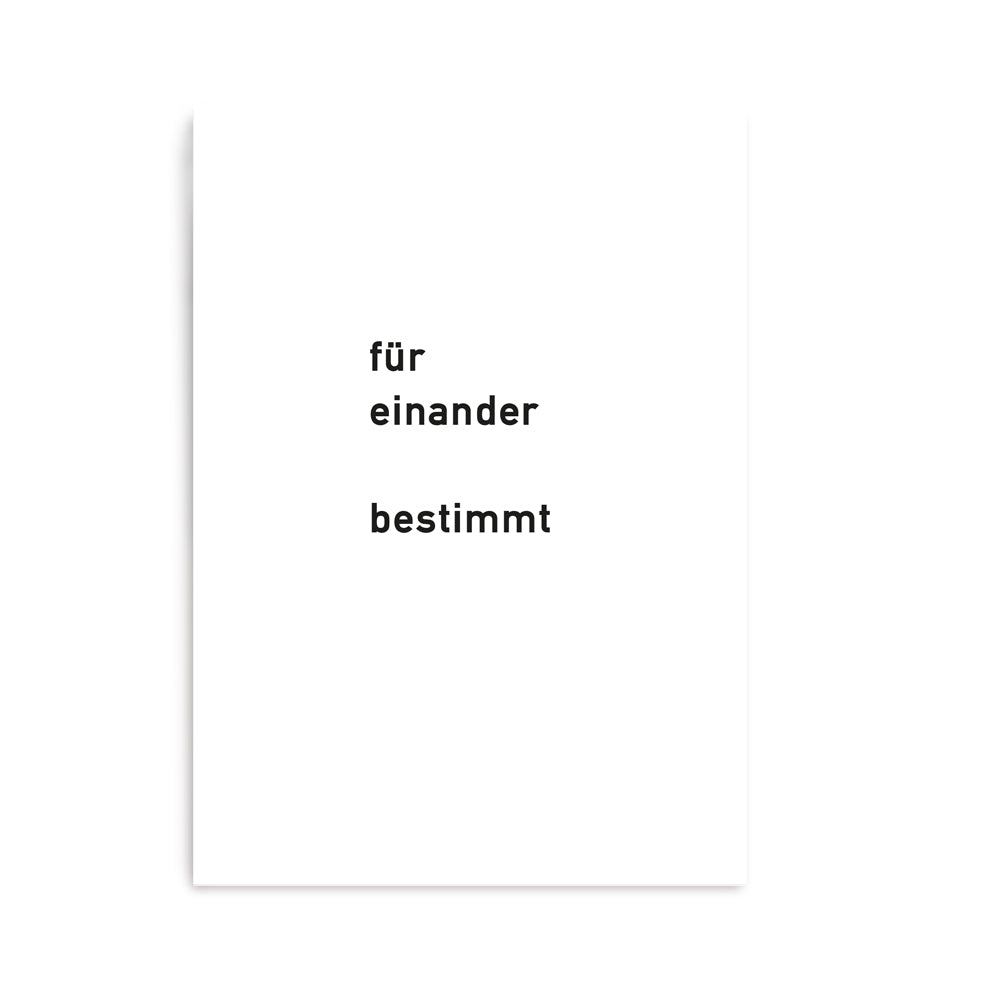 Postkarte Für einander bestimmt