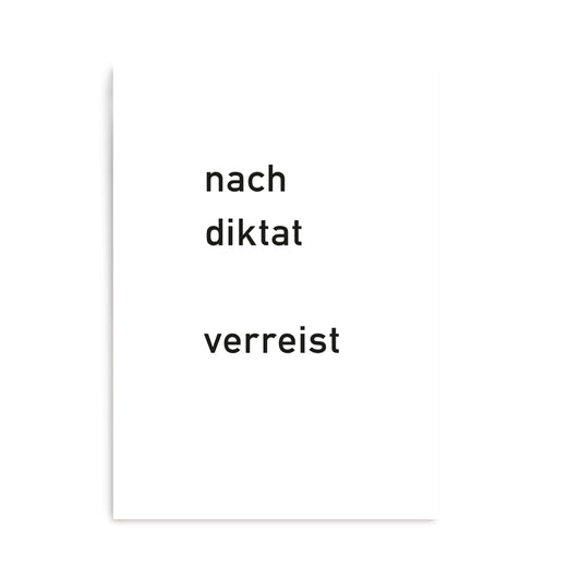 Postkarte Nach Diktat verreist