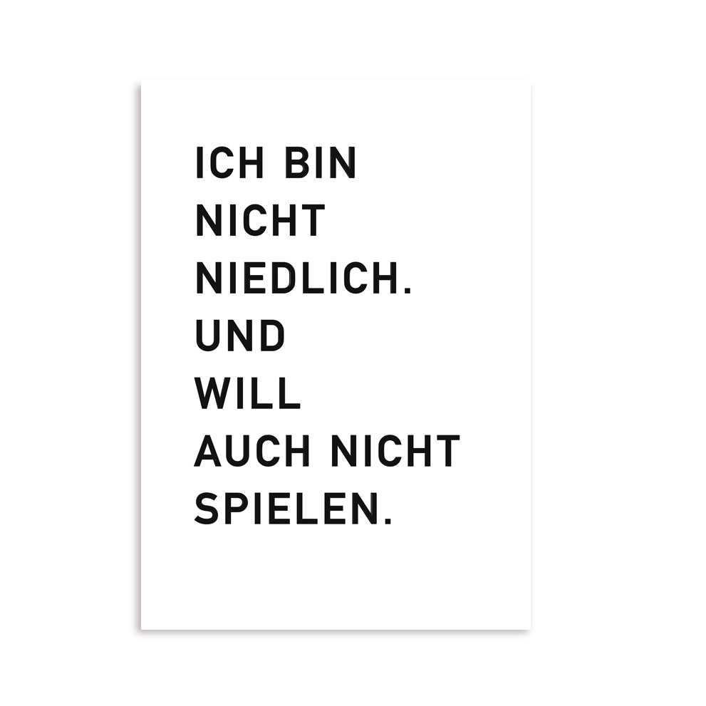Postkarte Ich bin nicht niedlich