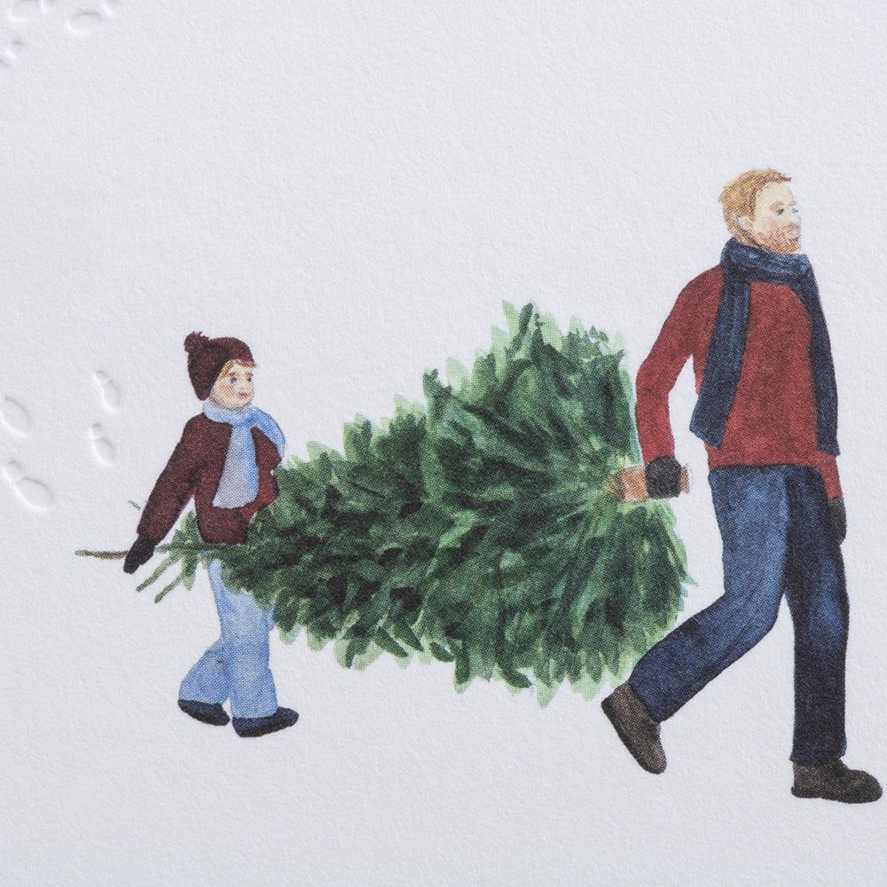 Klappkarte WEIHNACHTSBAUMTRAGEN