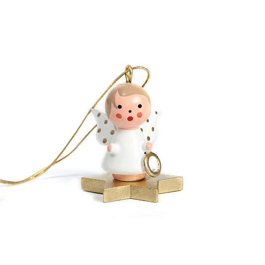 Little Angel White on Star with Wreath