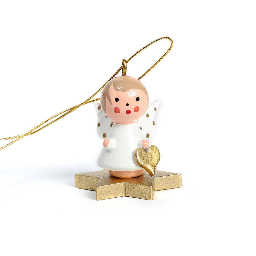 Little Angel White on Star with Heart
