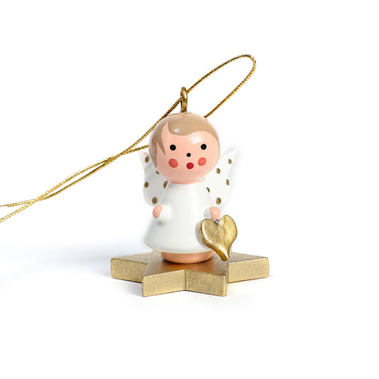 Little Angel White on Star with Heart