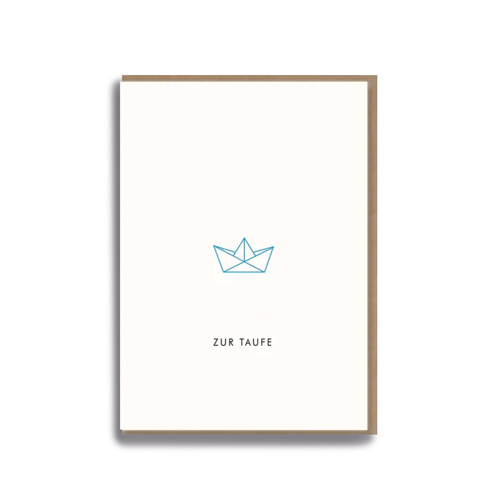 Folded card PAPER BOAT BAPTISM