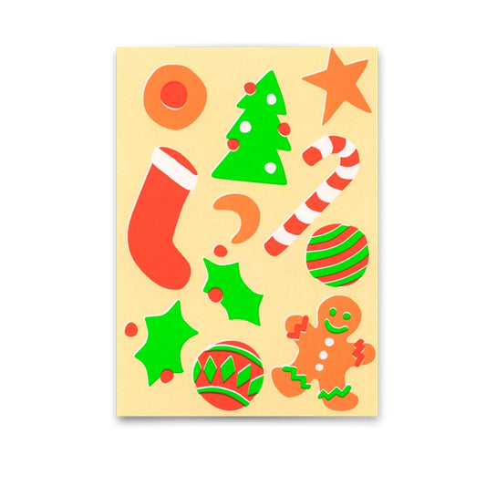 Postkarte Christmas icons