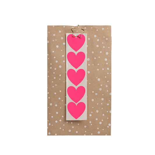 5 Sticker Herz Neon Pink