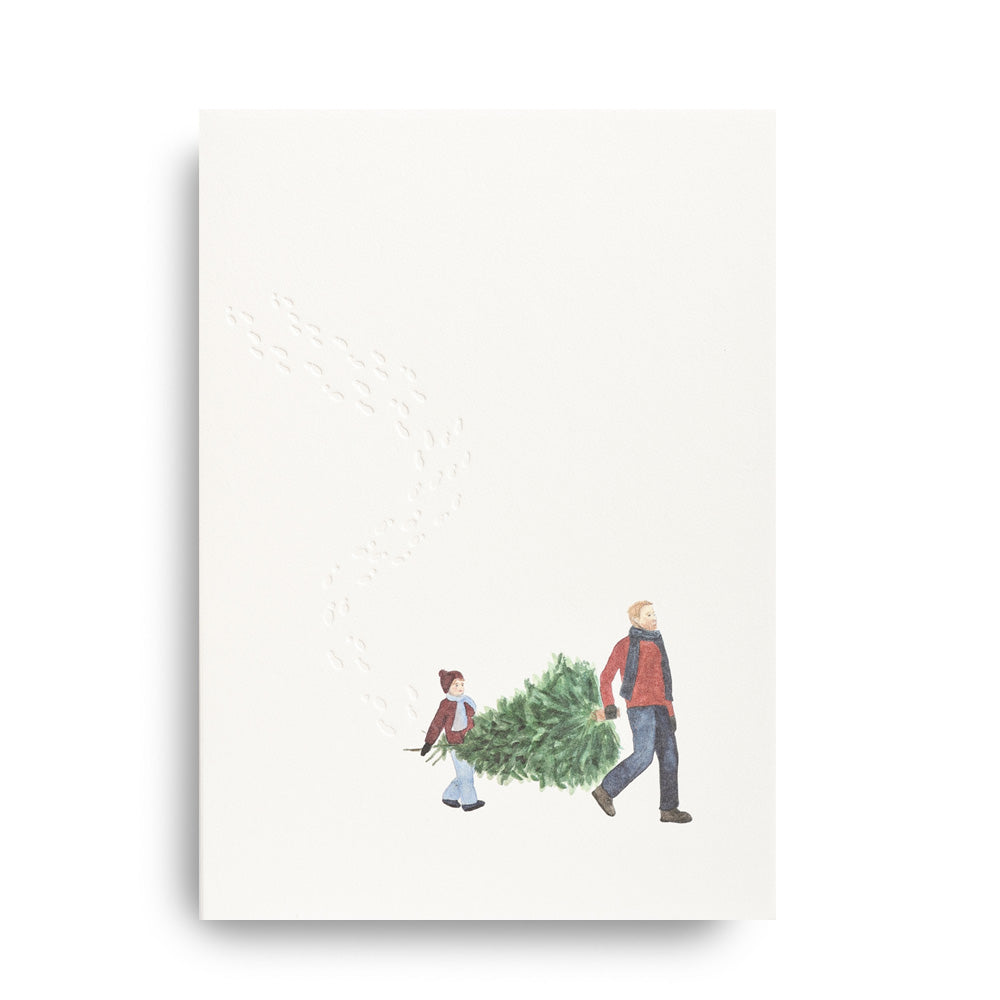 Klappkarte WEIHNACHTSBAUMTRAGEN
