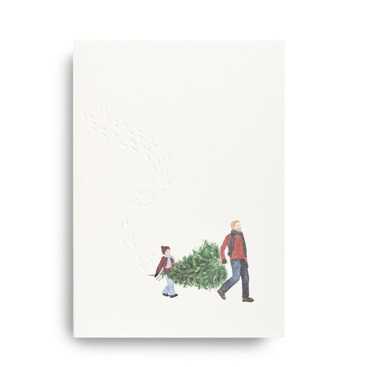 Klappkarte WEIHNACHTSBAUMTRAGEN