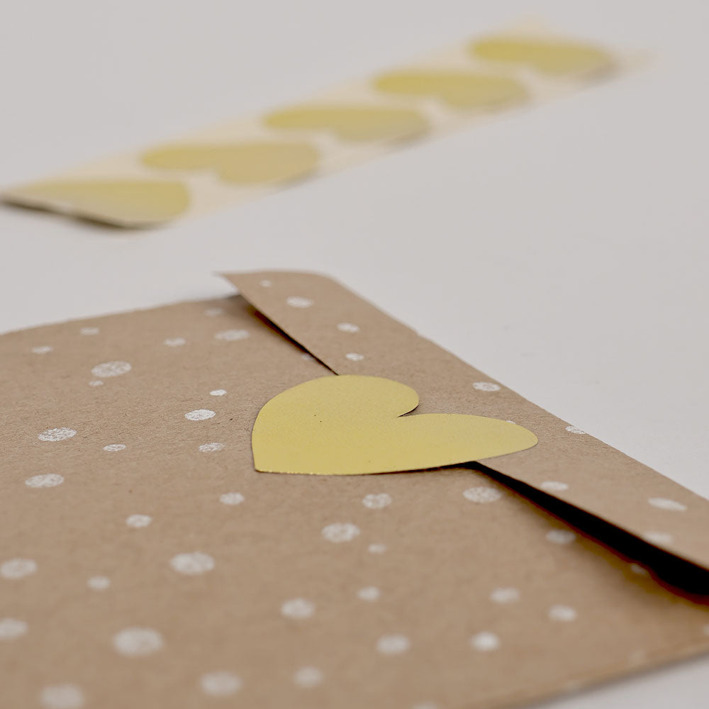 5 Sticker Herz Gold