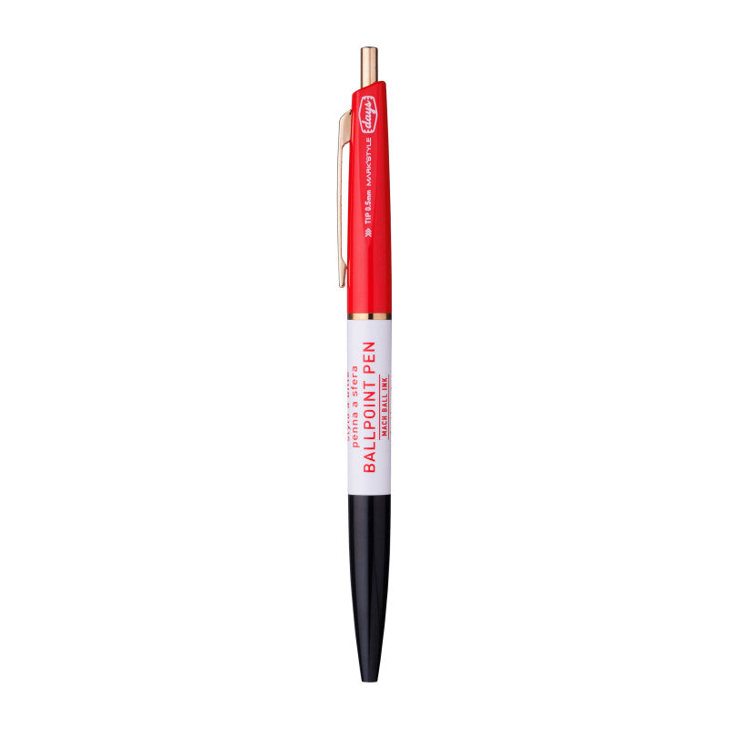 3-Section Ballpoint Pen, Black Red