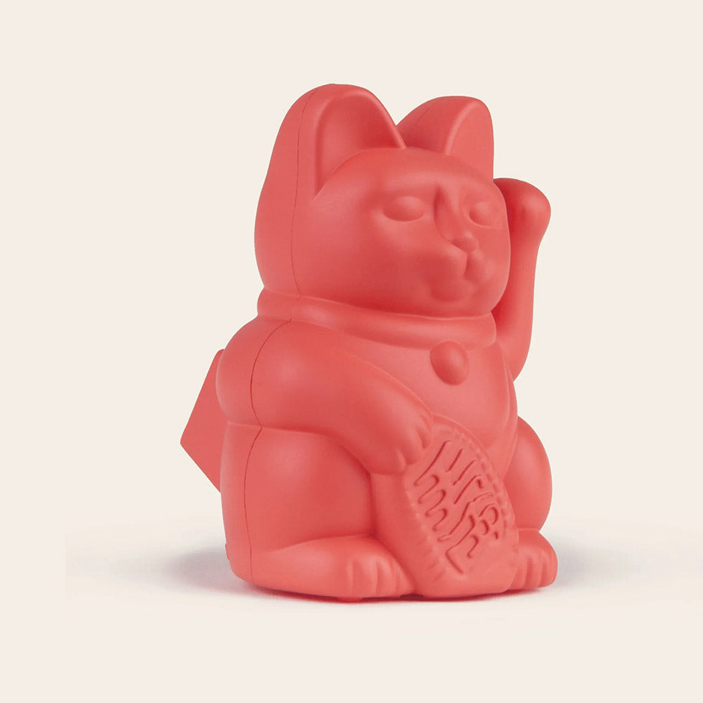 Small Solar Waving Cat - Energy, Neon Orange
