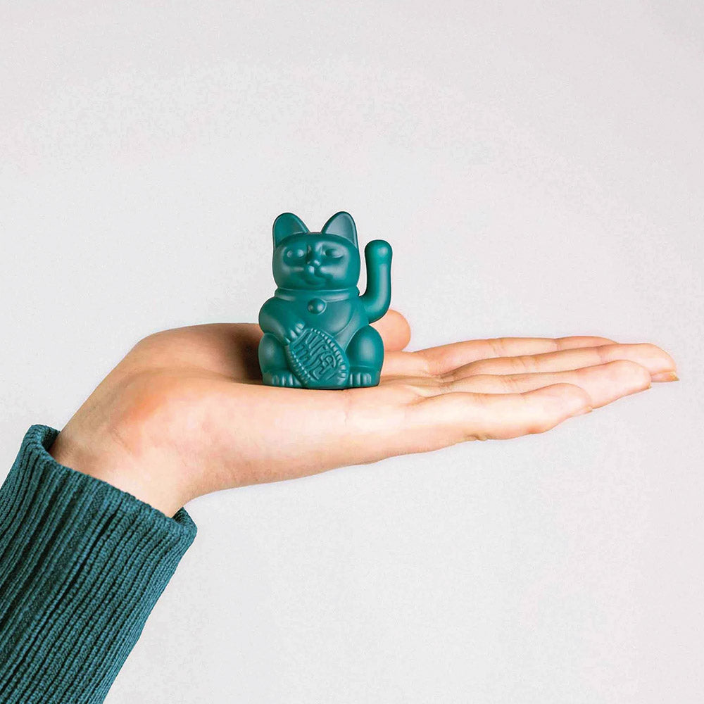 Small Solar Waving Cat - Family, Green