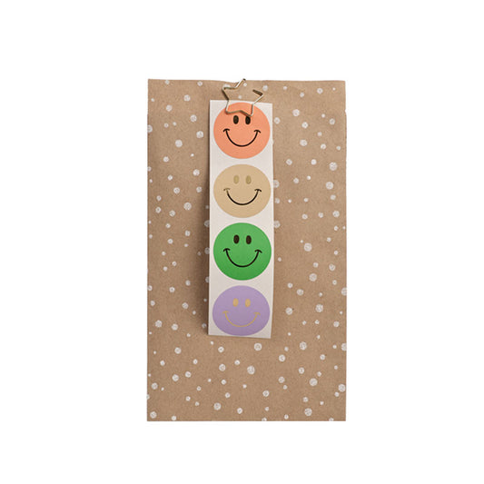 4 Sticker Smiley mit gold