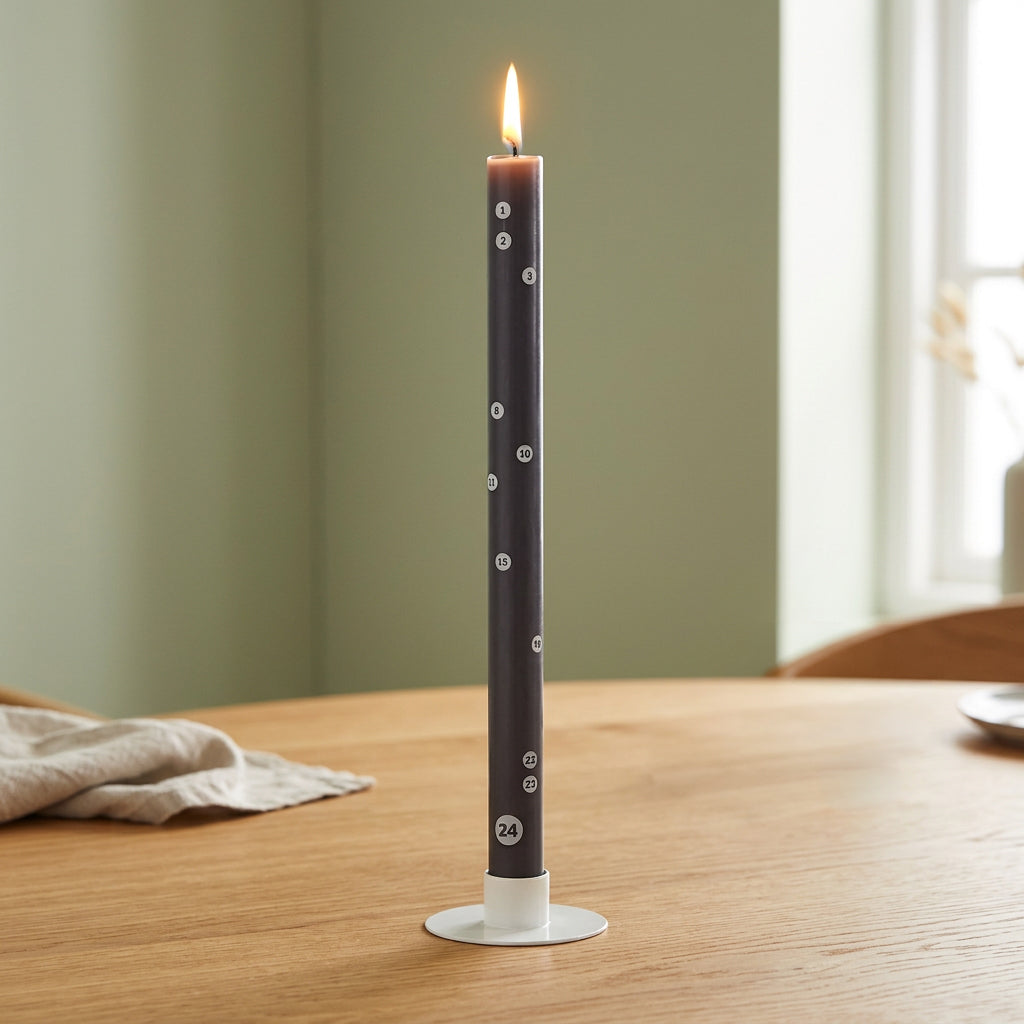 Adventskalender Kerze COUNTDOWN GRAUBLAU