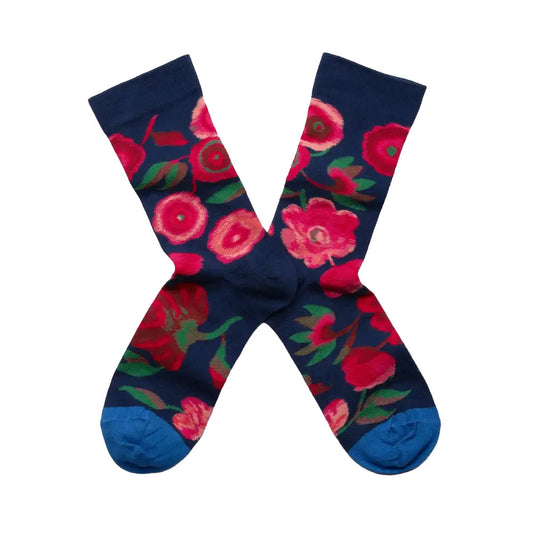 Socken Fleurs Bleu Foncé CO801 (39-41)