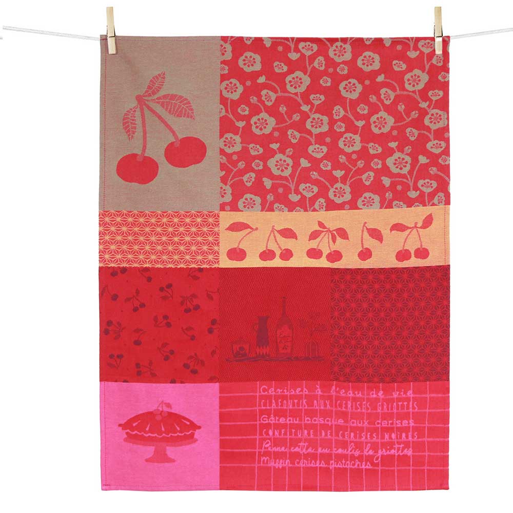 Tea towel CERISES