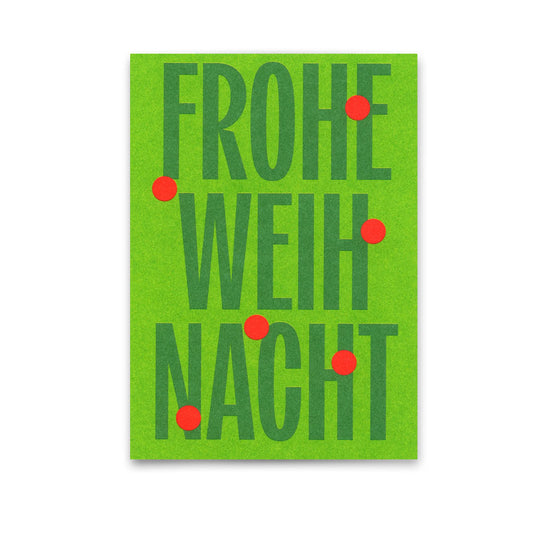 Postkarte Frohe Weihnachten Huge Typo