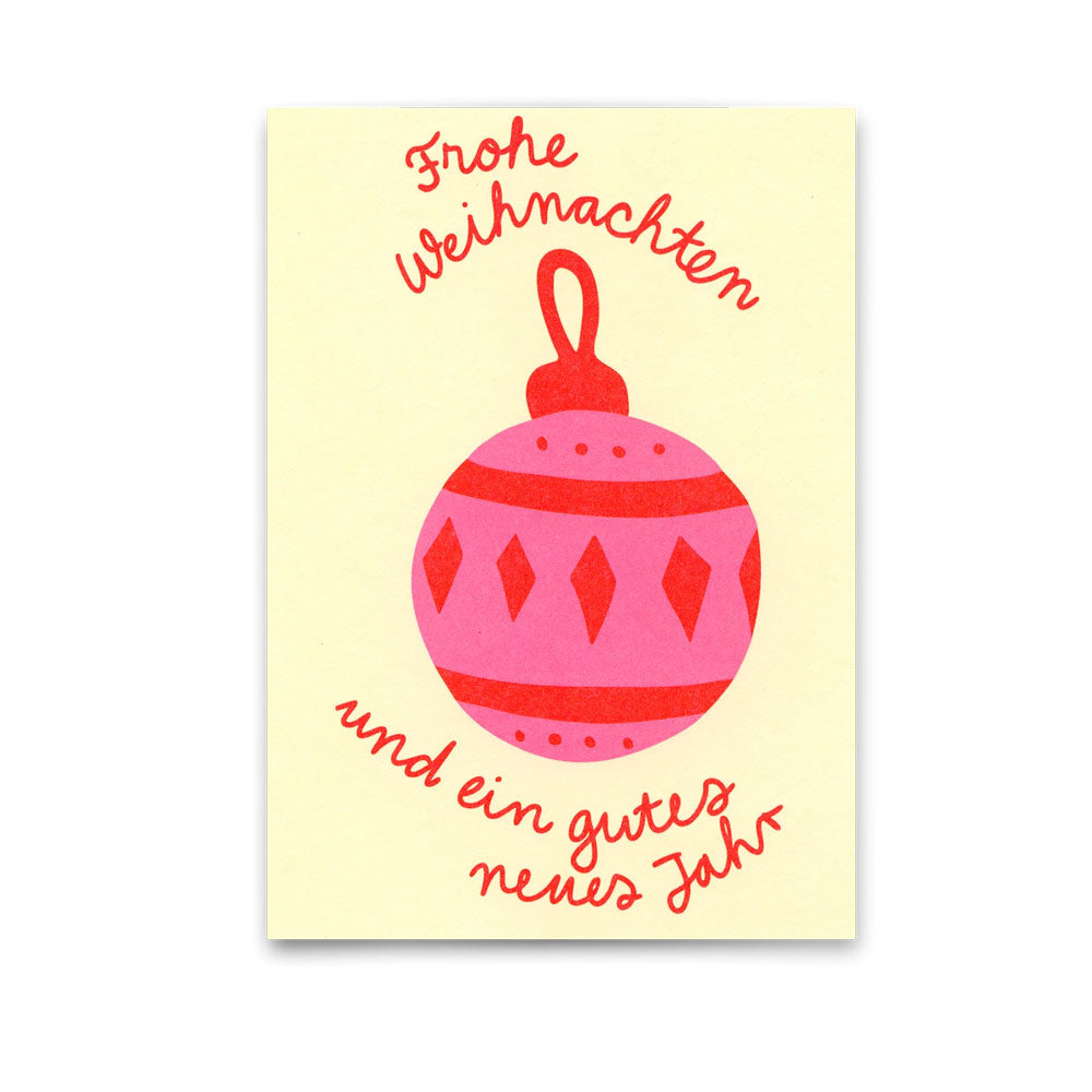 Postkarte Frohe Weihnachten Kugel
