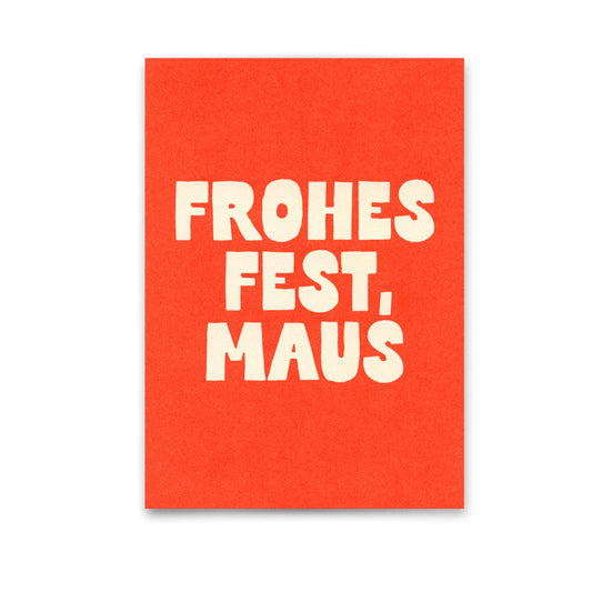 Postkarte Frohes Fest Maus
