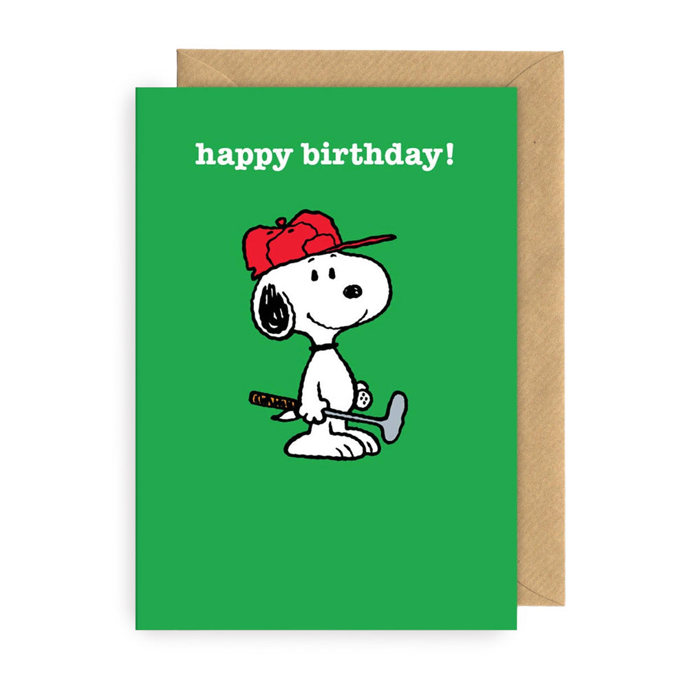 Klappkarte Snoopy Birthdaygolf