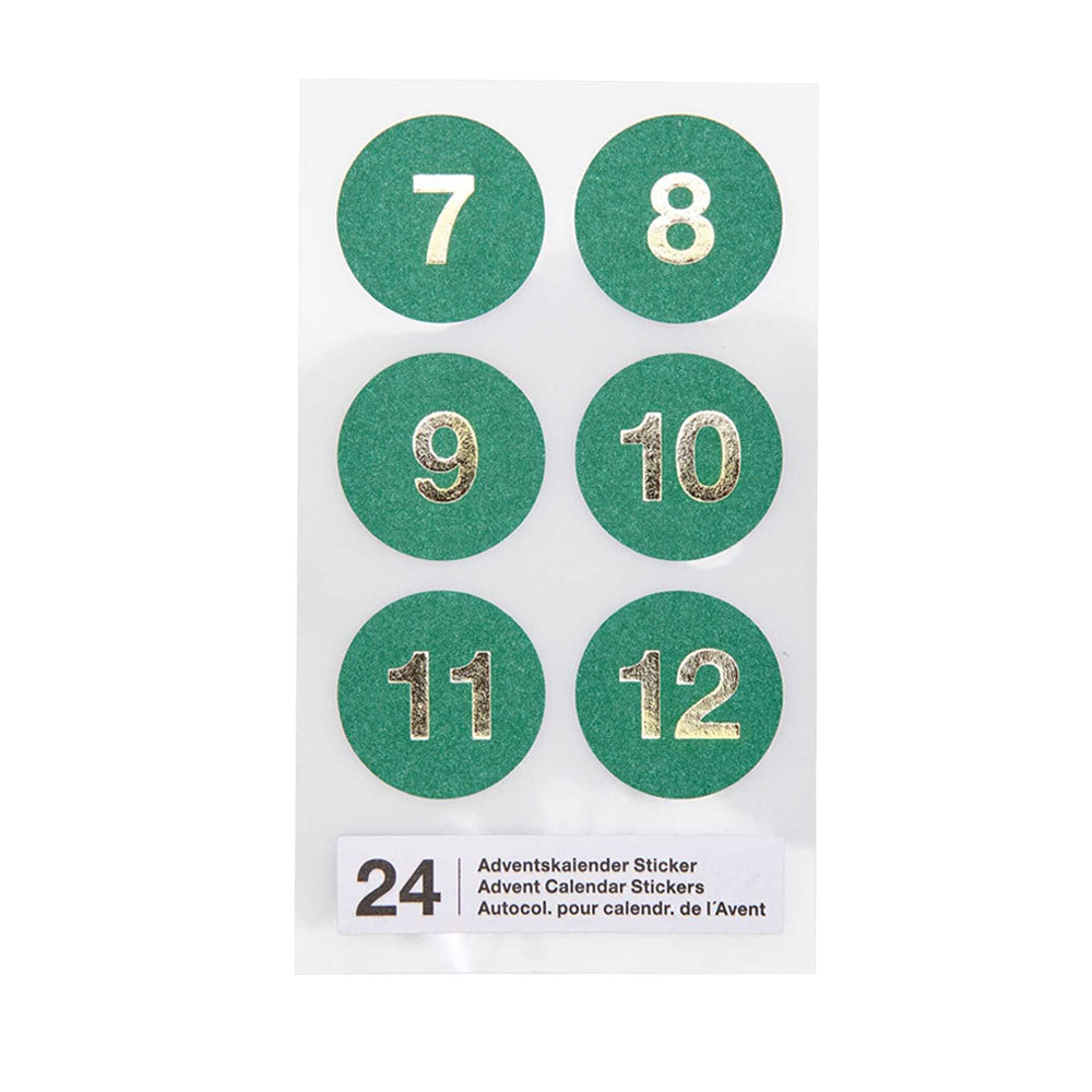 Adventskalender Sticker grün