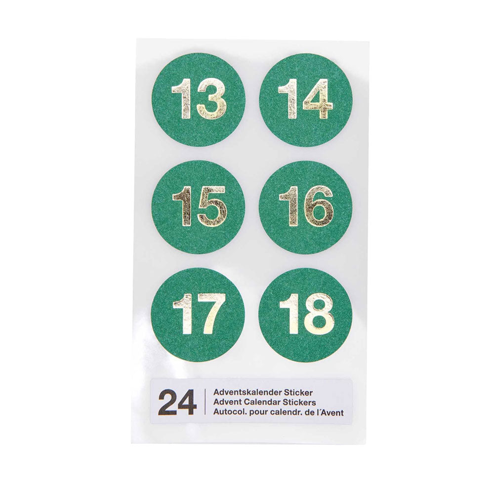 Adventskalender Sticker grün