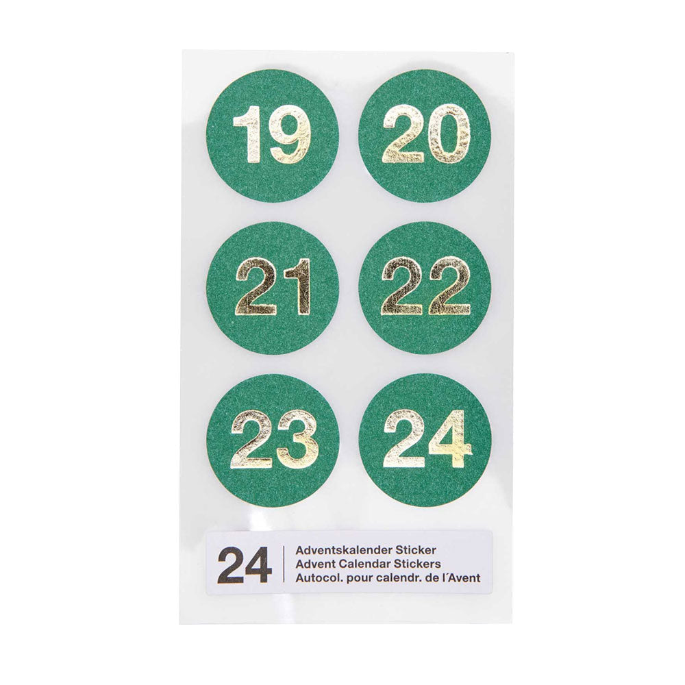 Adventskalender Sticker grün