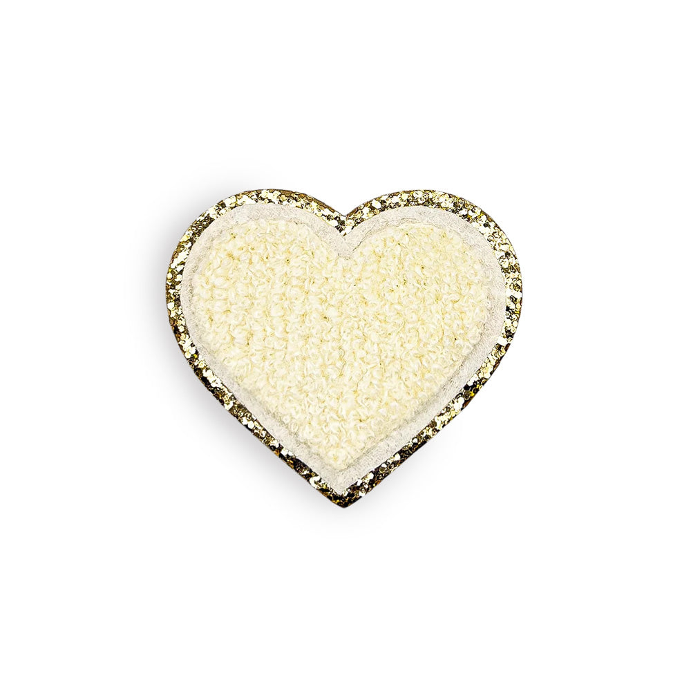 Sticker Glitzer Herz Creme