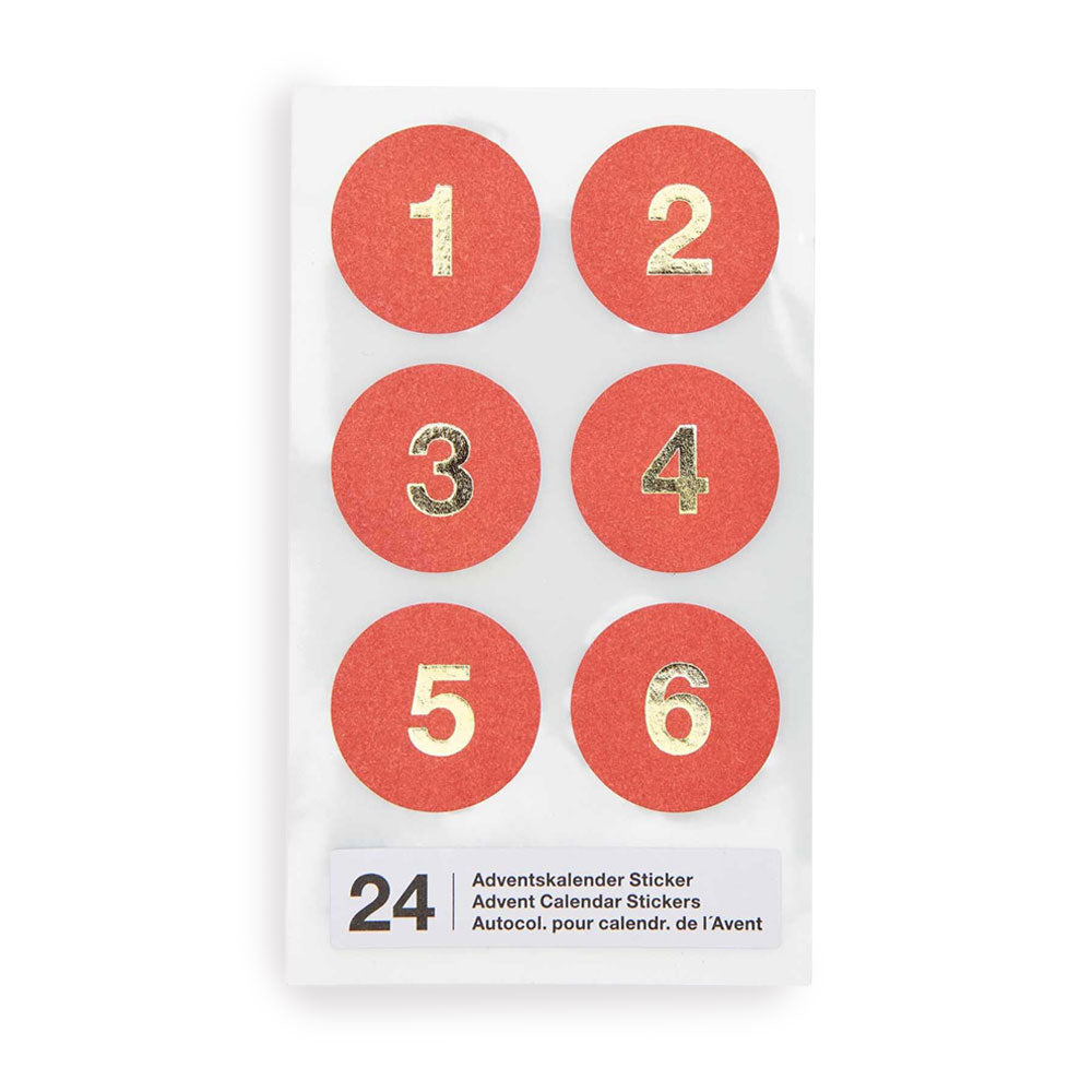 Adventskalender Sticker rot