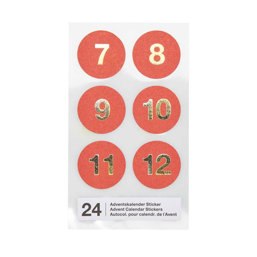 Adventskalender Sticker rot