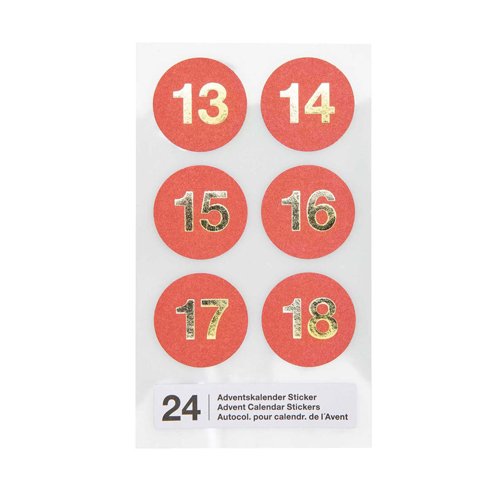 Adventskalender Sticker rot