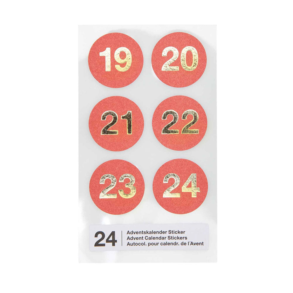 Adventskalender Sticker rot