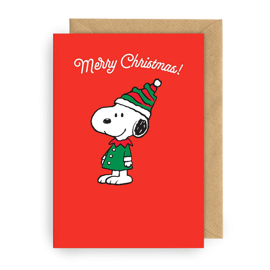 Klappkarte Snoopy Christmas elf
