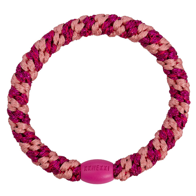 KKNEKKI Stripe faded rose electric pink glitter